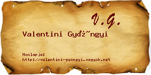 Valentini Gyöngyi névjegykártya